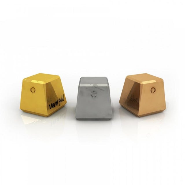 Lingottino Pouf in Powder-Coated Aluminum by Altreforme For Sale - Image 4 of 7