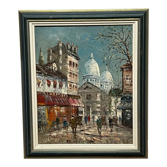 Vintage Original Oil Painting of Paris Signed For Sale
