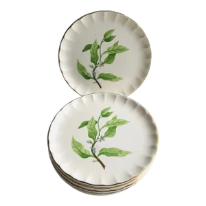 50's Midcentury w.s. George "Bolero" Botanical Salad Plates S/6