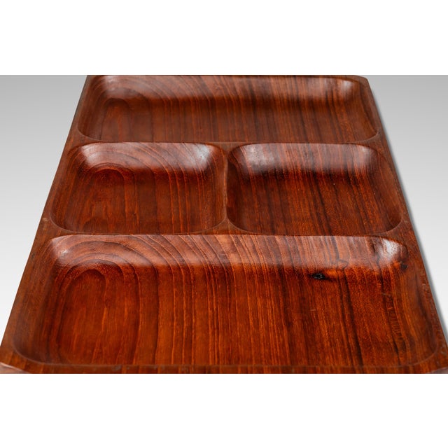 Mid-Century Organic Modern Serving Tray / Catchall Carved From Solid Burmese Teak, C. 1970s For Sale - Image 11 of 18