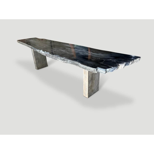 Andrianna Shamaris Exquisite High Quality Petrified Wood Dining Table Or Console For Sale - Image 16 of 18