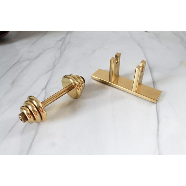 Brass Vintage Brass Dumbbell Paperweight For Sale - Image 8 of 8
