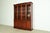 English Henkel Harris Georgian Carved Mahogany Lighted Breakfront Bookcase Cabinet For Sale - Image 3 of 18