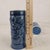 1970s Hollywood Regency Libbey Blue Ceramic Tiki Mugs - Set of 3 For Sale - Image 9 of 10