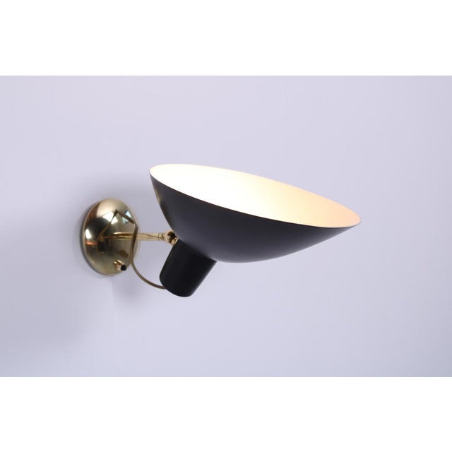 Black Visor Black Wall Lamp in Brass by Vittoriano Vigano for Arteluce, 1950s For Sale - Image 8 of 16