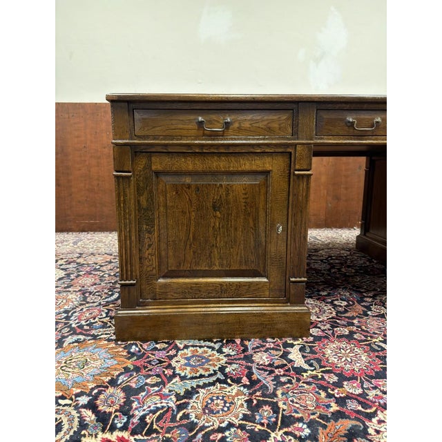 Large English Desk in Oak For Sale - Image 9 of 18