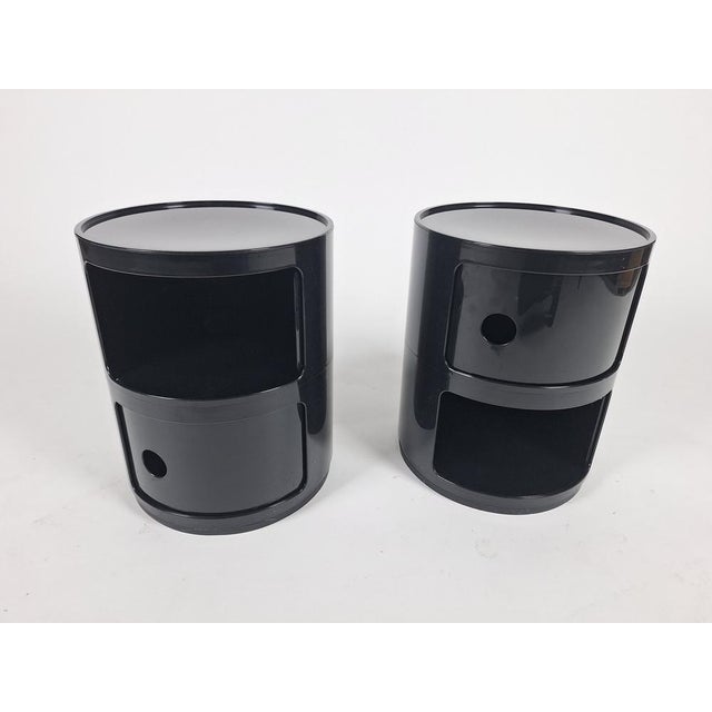 Black Componibili Modular Chests of Drawers in Black ABS by Anna Castelli Ferrieri for Kartell, 1970s, Set of 2 For Sale - Image 8 of 13