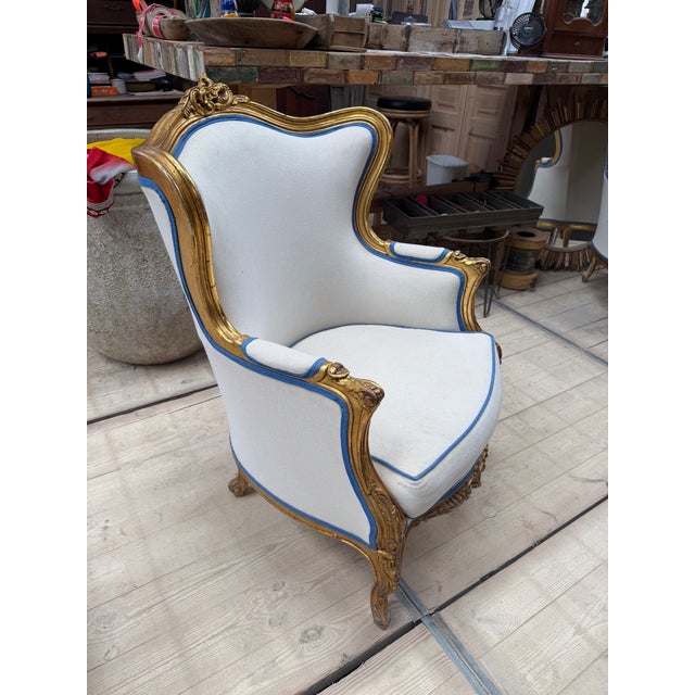Late 19th Century French Salon Louis XV Style Bergere Chair For Sale - Image 4 of 5