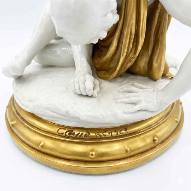 Giuseppe Cappé's Rape of Proserpina, White Porcelain and Gold, 1963, features a structure that develops vertically in a...