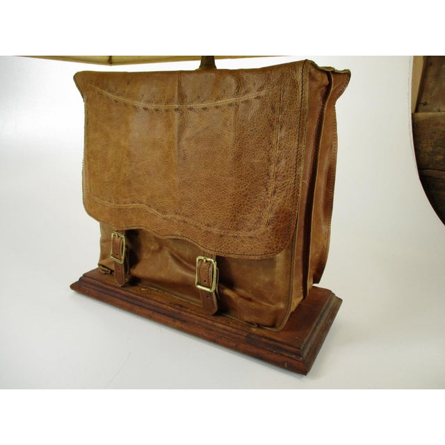 Brown Art Lamp, Lether Purse / Handbag, Early Guild Master Co., Made Usa 2000's For Sale - Image 8 of 12