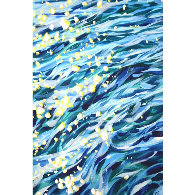 Textile Glare on the Water 33.Modern Original Painting For Sale - Image 7 of 9