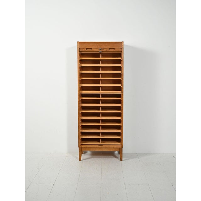 1960s Scandinavian Filing Cabinet with Vertical Shutter, 1963 For Sale - Image 5 of 11
