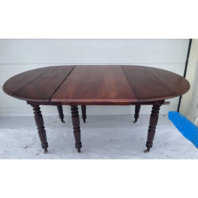 Brown Antique Victorian English Dining Table with Extendable Base from Befos, 1890s For Sale - Image 8 of 18