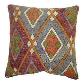 Colorful Turkish Cicim Square Pillow For Sale