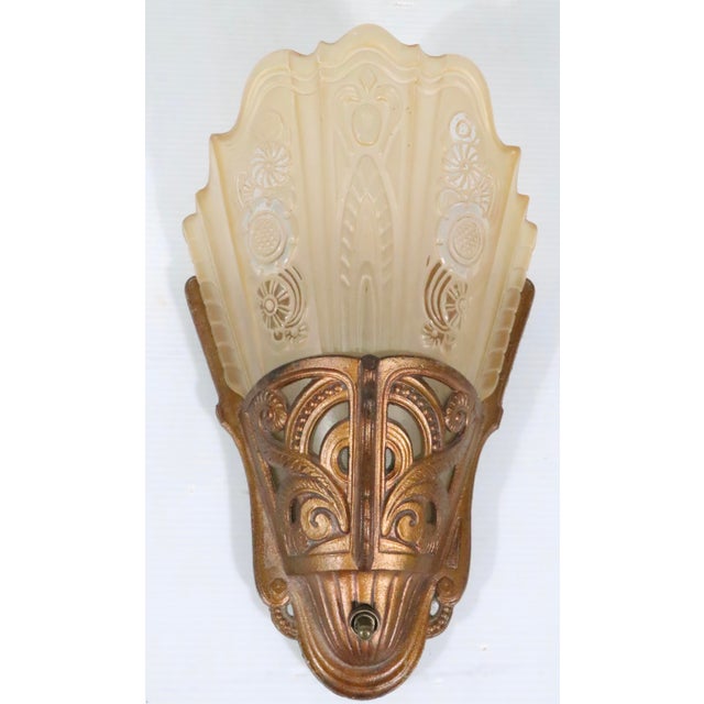 1930's Art Deco Lightolier Stylux Slip Shade Wall Sconce For Sale - Image 12 of 15