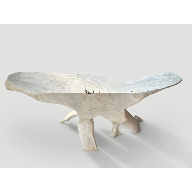 Andrianna Shamaris Bleached Sculptural Console Table For Sale - Image 16 of 18