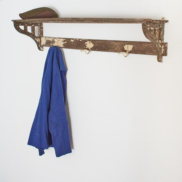 Vintage Wooden Luggage Wall Coat and Hat Rack, 1950s For Sale - Image 11 of 11