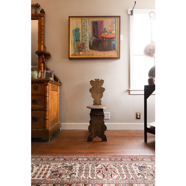 American Rustic Hand-Carved Primitive Wood Chair For Sale - Image 3 of 5