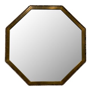 Arteriors Modern Antique Brass Finished Octagonal Nicole Wall Mirror For Sale