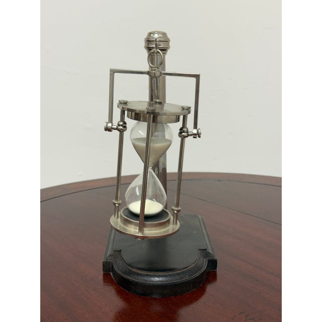 Traditional Hourglass Timer on Wood Base, Vintage For Sale - Image 3 of 11