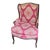 1970s Pink Cushioned Chair With Wooden Accents For Sale