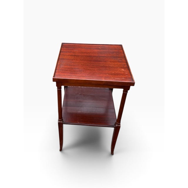 Vintage Mahogany Two-Tier Side Table With Gallery Top For Sale - Image 9 of 9