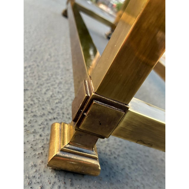 Brass Picture Frame Console Table From Mastercraft For Sale - Image 10 of 12