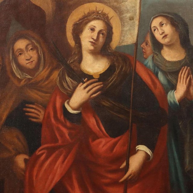 European School, Painting of Saint Ursula, Oil on Canvas For Sale - Image 3 of 11