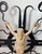 Wood Large Vintage Carved Wood Wrought Iron Religious Wall Crucifix Cross Sculpture For Sale - Image 7 of 14