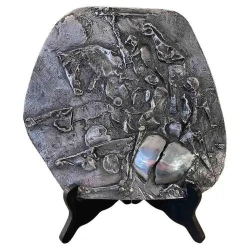 Metal Silver-Plated Metal Plate by Nag Arnoldi, 1970s For Sale - Image 7 of 7