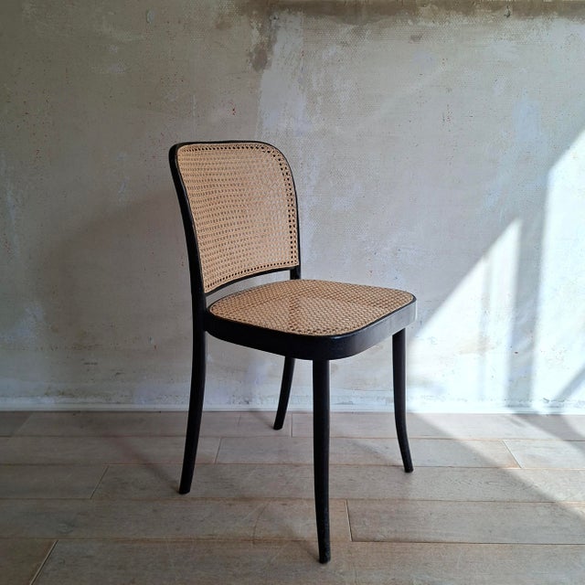 Black No. 811 Prague Chairs by Josef Hoffmann for Ligna, 1970s, Set of 4 For Sale - Image 8 of 12
