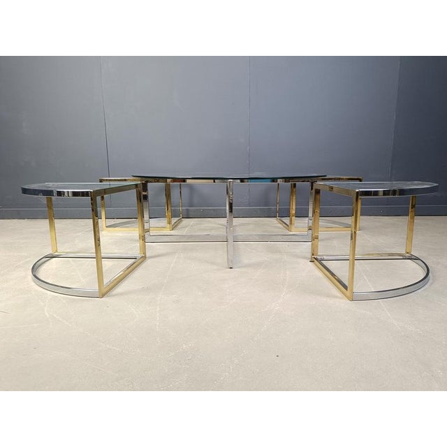 Maison Charles Large Coffee Table Set attributed to Maison Charles, 1970s, Set of 5 For Sale - Image 4 of 13