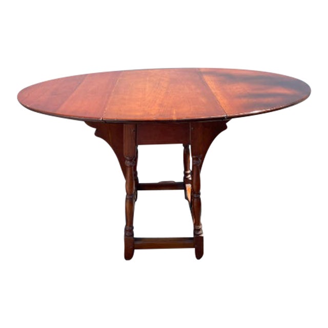 Vintage Stickley Colonial Cherry Valley Gateleg Drop Leaf Oval Cherry