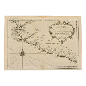 West Coast of Africa, Guinea: An 18th Century Map by Bellin