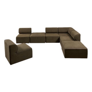 Modular Sofa in Grey Green Fabric from Eave, Set of 7 For Sale