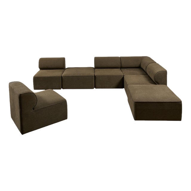 Modular Sofa in Grey Green Fabric from Eave, Set of 7 For Sale