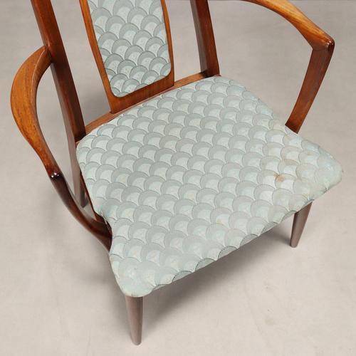 Brown Vintage Upholstered Wood Chairs, Northern Europe, 1960s, Set of 4 For Sale - Image 8 of 10