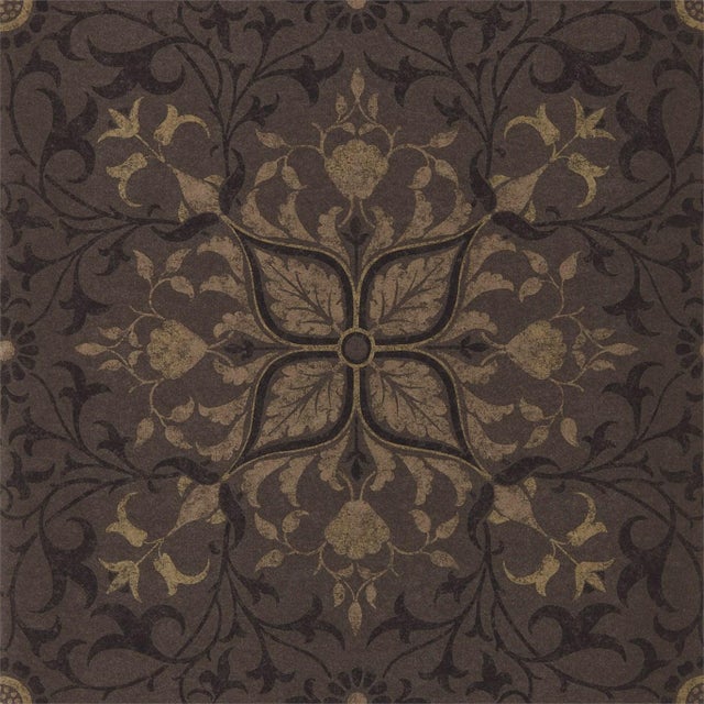 Morris & Co Pure Net Ceiling Wallpaper in Charcoal/Gold For Sale