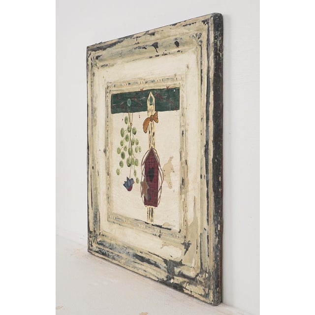 Rustic Hand Painted Bird House Tin Ceiling Wall Panel For Sale - Image 3 of 7