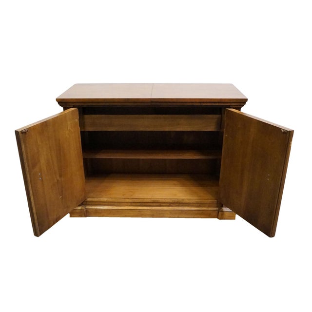 Drexel Furniture Walnut Italian Neoclassical Tuscan Style 60" Slide Top Server Buffet For Sale - Image 11 of 18