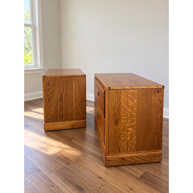 Vintage Thomasville Campaign Nightstand Pair For Sale In Dallas - Image 6 of 13