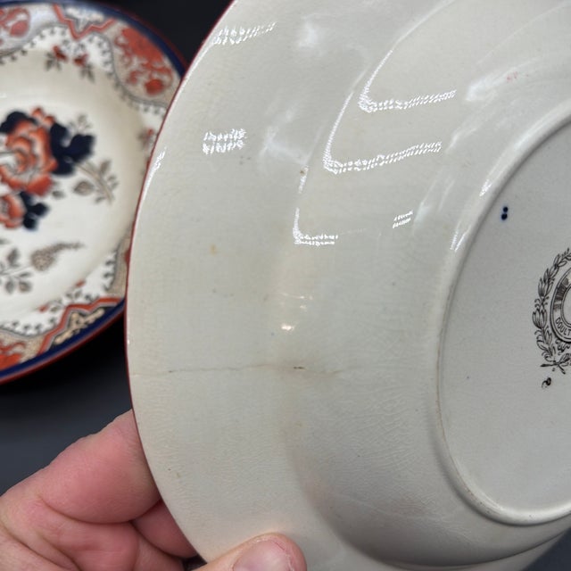A Set of 4 Antique Doulton’s Alma Pattern Soup Plates, Circa 1880’s For Sale - Image 9 of 12