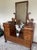 Antique American Solid Tiger Oak Drop-Center Vanity Dressing Table With Lion's Paw Feet For Sale - Image 6 of 10