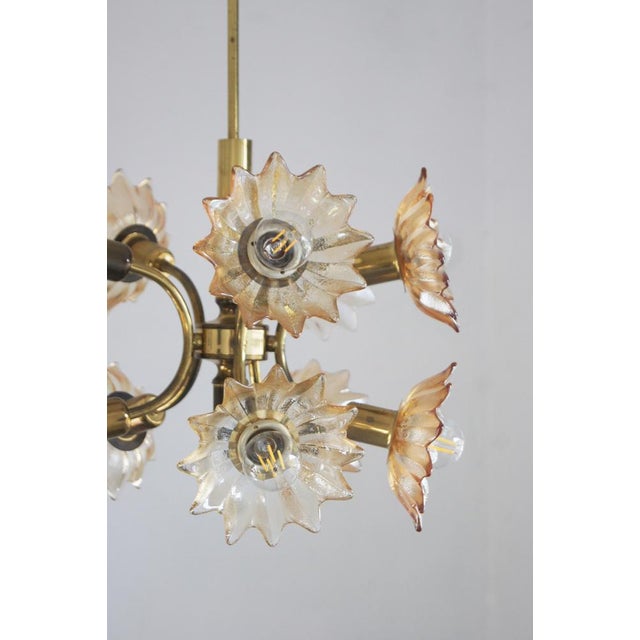 Brass & Glass Ceiling Lamp from Sische Leuchten For Sale - Image 4 of 14
