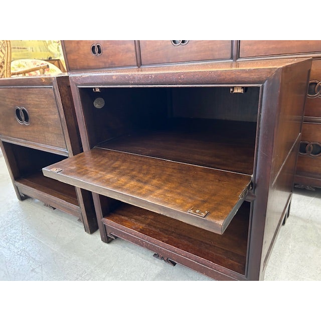 Wood 20th Century Baker Nightstands Designed by Michael Taylor - a Pair For Sale - Image 7 of 8