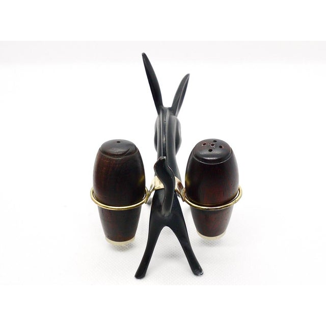 Donkey Salt and Pepper Shakers with Holder by Walter Bosse for Hertha Baller, Austria, 1950s, Set of 3 For Sale - Image 10 of 13
