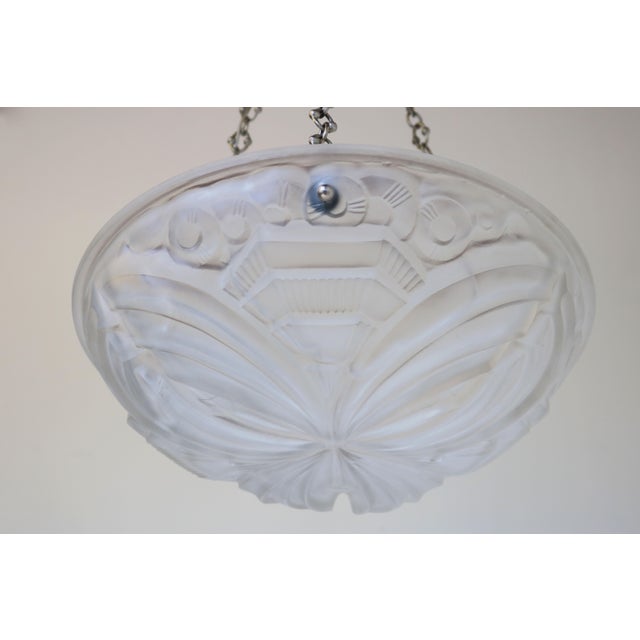 Antique French Art Deco Pendant Light by Henry Mouynet, 1930 For Sale - Image 13 of 16