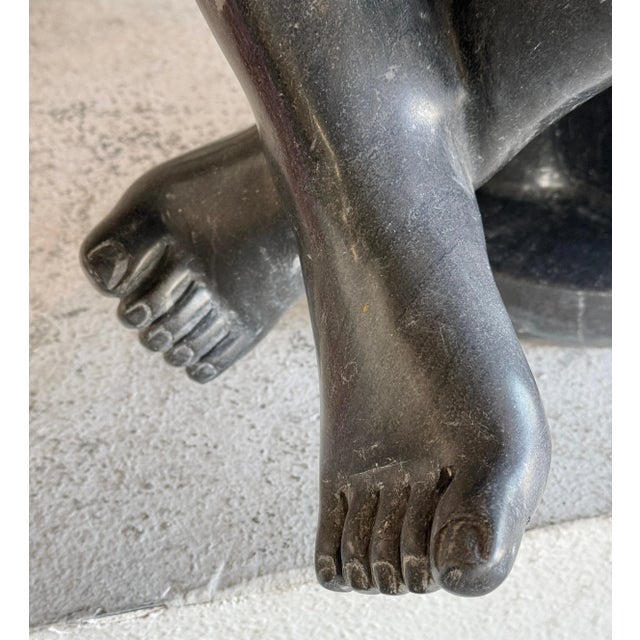 Large Black Marble Cubist Sculpture Nude Woman For Sale - Image 11 of 12