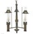 This handsome chandelier is a classic arts & crafts or mission style fixture with three arms each holding a lamp within a...