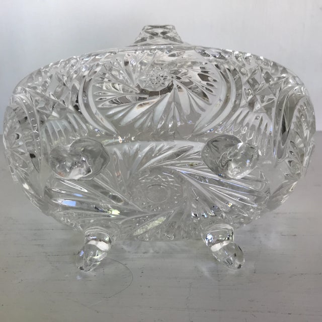 Transparent Crystal Footed Basket For Sale - Image 8 of 13